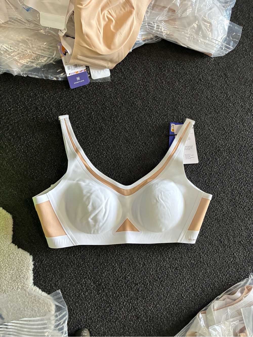 Women’s Honeylove CrossFlex Bra New SZ XL NWT White